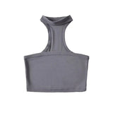 2025 Spring And Summer Pingkou Super Spicy Pure Lust Wind Slings Small Sexy Hanging Neck Bra Text Vest
