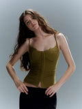 Design Sense Gray Splicing Sling Vest Women Autumn And Winter New Slimming On The Small Clothes