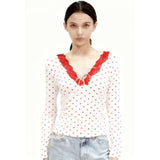 Fashion Hottie Sexy Lace Side Splicing Long-Sleeved T-Shirt Girl Spring Design Slimming Thin Bottom Shirt Top