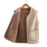 Lamb Coat Vest Vest Mother Shoulder Autumn And Winter Plus Velvet In The Elderly Thicken New Wear Warm