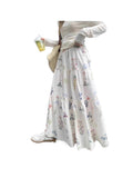 High Waist Hanging Feeling Broken Flower Skirt Girl Spring Summer New Sweet Long A Dress Small Long Dress
