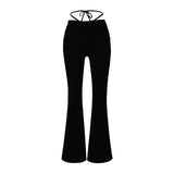 The Bow Naked Feeling Siloed Ass Micro-Slap Women 2025 Summer New High-Waist Broad Leg Pants Fashion Casual Trousers
