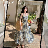 French Super Fairy Bohemian Sling Dress Women's Summer 2025 Unique Beautiful Big Look Long Dress
