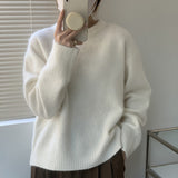 Grey Round-Neck Bottom Sweater Women 2025 Autumn And Winter New Korean Version Of Loose Lazy Wind Thick Knitted Shirt Tide