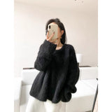 2025 Autumn And Winter New Thick Imitation Stinger Sweater Women Loose Languid Knitted Shirt
