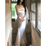 New Chinese Three-Dimensional Embroidered Dress Flowing Cloak Design Banquet Dress Dress 2026 Summer