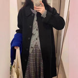 [Original Practice +390 Grams] Black Coat Female Wool Jacket 2025 Autumn And Winter New Small High-End