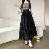 White Tight Waist Skirt A-Word Female Summer 2025 New High-Waist Leisure Temperament Long Skirt Tide