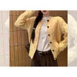 3.11/New In Spring XUAN XIAO JIE Solid Blue Knitted Shirt Woman