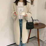 Long Knitted Cardigan Women's Autumn And Winter 2026 Korean Version Of Lazy Windy Sweater Jacket