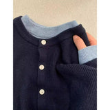 KANING Red Fake Two Knitted Cardigan Women 2026 Autumn New Design Long-Sleeved Sweater Wears A Female