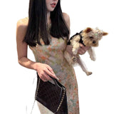 2026 Summer New Exquisite National Style Sling Dress Elegant Sleeveless Print Dress Thin One Dress