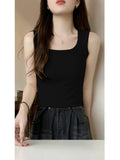 White Sling Vest Women's Suit With A Solid-Color Wide Shoulder Strapless Short Coat Summer Wear