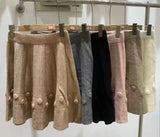 KANING College Wind Knit Short Skirt Women High Waist Skirt Autumn High Waist High Waist Show Thin Tight Waist A Skirt Girl