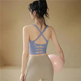 Beauty Back Sleeveless With Chest Cushion Yoga Suit Sling Vest Summer 2025 New Leisure Sports Fitness Top