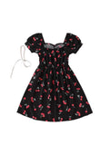 Temu Fashion Elegant Print V-Neck Dress Summer New A-Word Short Skirt