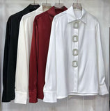 Euro 2026 New Niche Heavy Design Shirt Sex To Loose Long-Sleeved Women's Shirt Top