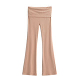New Hottie Sexy Casual Flare Trousers Design Feel Thin Straight Broad Leg Pants Low Waist