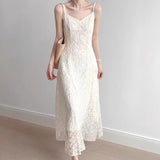 French Apricot-Coled Dress Women's Summer 2026 New High-End Temperament Lace Heavy Industrial Dress