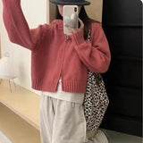 Kaning Hooded Double Zipper Sweater Coat Women Autumn And Winter Lazy Wind Niche Design Short Knitted Open Shirt Woman