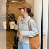 KANING French Goose Yellow Collar Knitted Cardigan 2026 Early Autumn New Double Zipper Design Sweater Woman