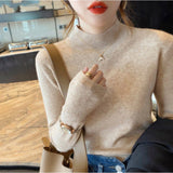 Autumn And Winter New Half-High-Collar Soft Sister Shirt 2026 New Design Sense Lazi Wind Bottom Sweater Woman