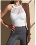 Sports Hanging Neck Vest Women Running Mesh Sexy Summer With Chest Cushion Fitness Blouse Hot Girl Outside The Wind To Wear Yoga Clothes