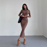 Pure Autumn And Winter Dress Femininity Bag Over The Knee Dress Babes Hooded Long Sleeves Long Skirt