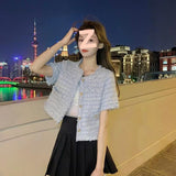 Temperament Short Fragrant Coat Woman 2026 Summer New Coarse Flowers Á÷ Su Hundred Loose Short-Sleeved Top Woman