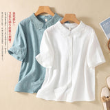 2026 New Jutwear Embroidered Cotton Shirt Women's Ocean Full Cotton Lady Shirt Lace Collar