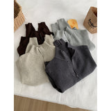 LEKA Old Money Style High-Necked Double Zipper Knitted Cardigan Women 2026 Autumn And Winter New Solid Color Design Sweater Jacket