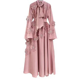 Australian Fashion High-End Feel Dress 2025 New Fashion Flower Splicing Taf Design Long Leaf Dress