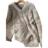 Kaning Lazy Wind V Lame V Lame Sweater Female 2026 Autumn And Winter New Soft-Creinating Loose Knitted Shirt Top