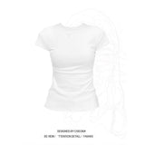 2026 New Round Collar Slimming Simple Temperament Commuting Han Linen Short-Sleeved T-Shirt Dress