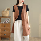 Real Shooting 2026 Summer New Fashion Cotton Long-Term Horse Clip Women Single Deductible Age Reduction Vest