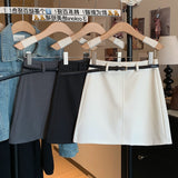 Real Shooting 2026 Spring And Summer Half Skirt Women's A Skirt Pure Color Fashion High-Waist Thin Temperament Short Skirt To Give Belt