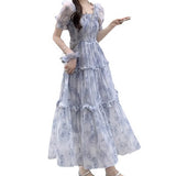Gentle Lady Style French Floral Chiffon Dress 2026 Spring And Summer New Super Fairy Sweet Temperament Long Dress Girl