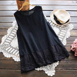 2026 New Summer Korean Version Of The Original Single-Round Embroidered Lace Sling White Loose Cotton Vest Bottom Woman
