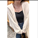 KANING Korean Languid Hooded Long Over-Knee Knitted Cardigan Women's Winter Dress Thick Loose Thin Coat