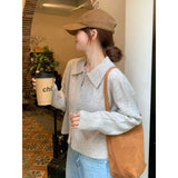 KANING French Goose Yellow Collar Knitted Cardigan 2026 Early Autumn New Double Zipper Design Sweater Woman