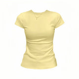 2026 New Round Collar Slimming Simple Temperament Commuting Han Linen Short-Sleeved T-Shirt Dress