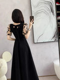 Summer Dress 2025 New French Temperament Dress Dress Women's Waist Thin Tea Break Skirt Hepburn Style Small Black Dress