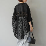 Multiplication Heavy Industry Embroidery Loose Sunscreen Lace T-Shirt Fashionable Air Conditioning Shirt