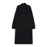 KANING Languid Over The Knee Long Laplging Loose Sweater Skirt In Autumn And Winter On The Bottom Of The Knitted Dress
