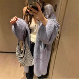 KANING Korean Languid T-Shirt In The Lazy Wind 2026 Autumn Dress New Women's Knee Sweater Long Coat