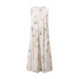 French Gentle Wind High Sleeveless Back Heartbreak Flower Dress Women Summer New Design Temperament Long Skirt