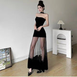 2025 Babes Yarn Design Solid Color Velvet Dress Female Pure Birthday Party Dress Thin Dress