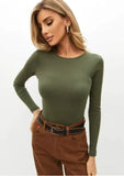 Ins Sexy Hottie Short-Sleeved T-Shirt Girl Basic Long-Sleeved Bottom Top Lady