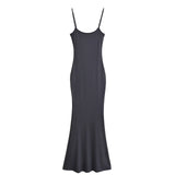 Hottie Sexy U-Neck Waist Slimmed Skirt Dress Dress Street Long Dress Show Skinny Fish Tail