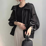 On The Same Day, Seven-Color Fashion Thin Hooded Sunscreen Clothes Women's Summer Anti-Ultraviolet Sunscreen Shirt
